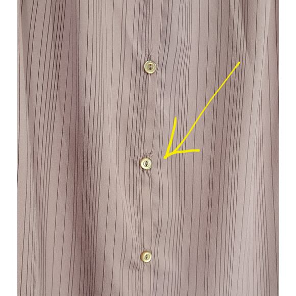 Vintage Blouse First Glance Women Small Pink Pinstripe Roll Up Sleeve 80s Retro - Picture 5 of 11